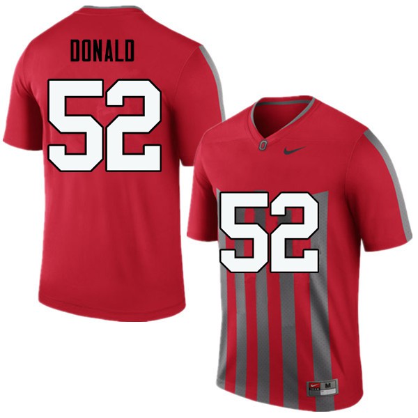 Ohio State Buckeyes #52 Noah Donald Men Embroidery Jersey Throwback